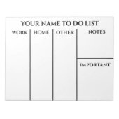 メモパーソナライズされた帳の一覧を表示するには ノートパッド (正面)