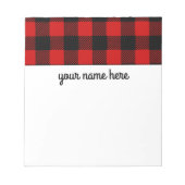 メモパーソナライズされた帳の赤い格子縞 ノートパッド (正面)