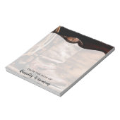 メモパーソナライズされた帳カウボーイブーツバーンウッド素朴 ノートパッド (回転)