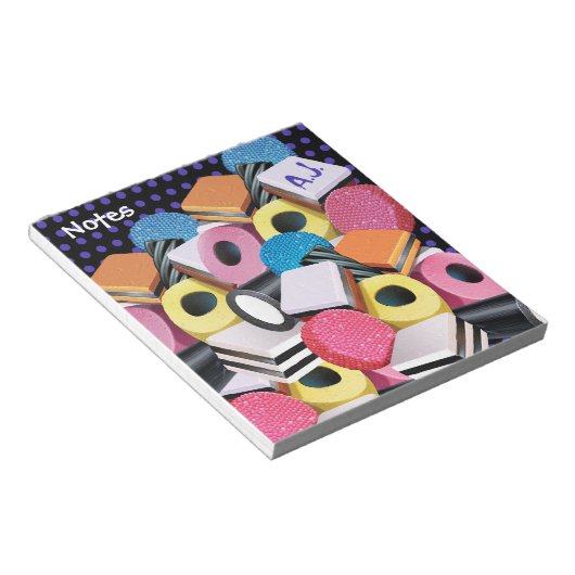 メモパーソナライズされた帳キャンディオールソートデザイン ノートパッド (アングル)