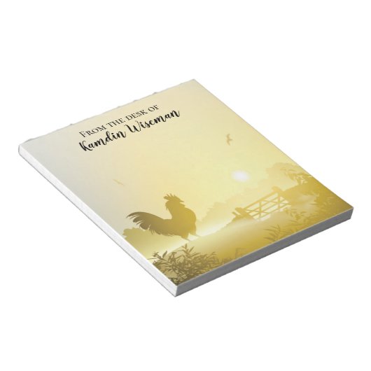 メモパーソナライズされた帳サニーモーニングファームカントリーRu ノートパッド (アングル)