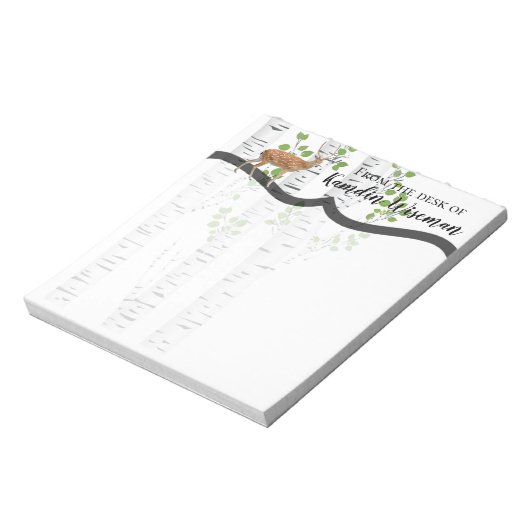 メモパーソナライズされた帳ディアドードバックウッドランドハンチン ノートパッド (回転)