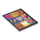 メモパーソナライズされた帳パッチワークハートデザイン ノートパッド (アングル)