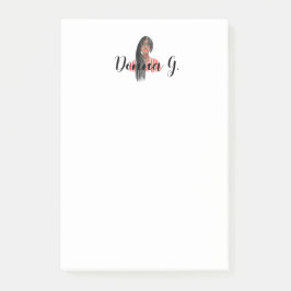 メモパーソナライズされた帳ブラックガールブレイド&グラス ポストイット