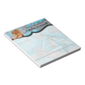 メモパーソナライズされた帳ブルーウッドバーンドアブーツアクー ノートパッド (アングル)