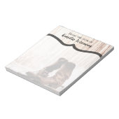 メモパーソナライズされた帳ブーツカントリー素朴ウェスタン ノートパッド (回転)