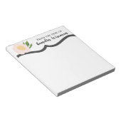 メモパーソナライズされた帳ベビーピンクコスモスオンホワイト ノートパッド (アングル)