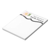 メモパーソナライズされた帳ベビーピンクコスモスオンホワイト ノートパッド (回転)