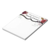 メモパーソナライズされた帳ホワイトローズ金ゴールド幾何学模様 ノートパッド (回転)