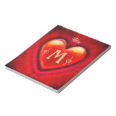 メモパーソナライズされた帳モノグラムハートデザイン ノートパッド (回転)