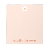 メモパーソナライズされた帳レトロデイジーカスタムメモ帳 ノートパッド (正面)