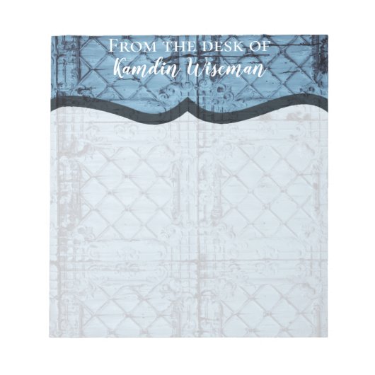 メモパーソナライズされた帳素朴TINパネル天井コーナー ノートパッド (正面)