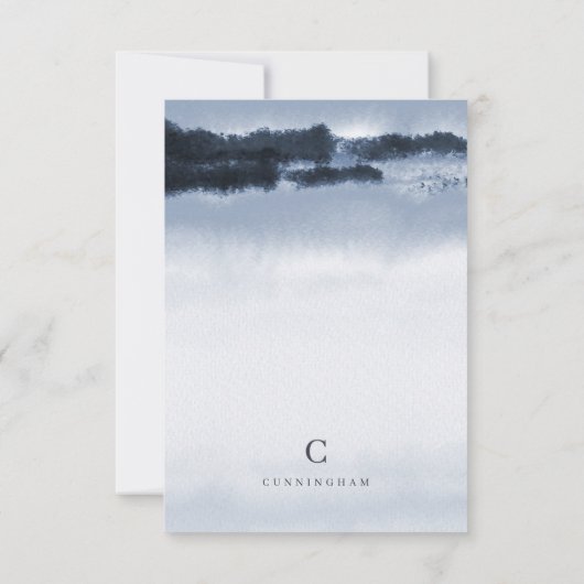 メモモダンリアルダエレガントークウォーターカラークロス サンキューカード (裏面)