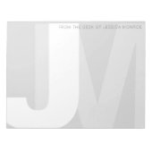 メモモダン帳のデスクからのイニシャル ノートパッド (正面)