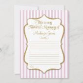 メモリお気に入りのカード誕生日メモリーピンク金ゴールド (正面)