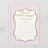 メモリお気に入りのカード誕生日メモリーピンク金ゴールド (正面/裏面)