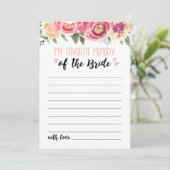 メモリお気に入りのブライダルシャワーまたはHenパーティーカード 招待状 (スタンド正面)