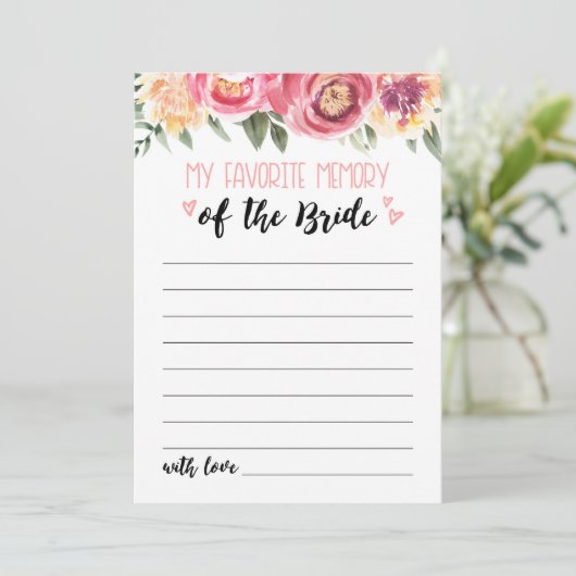 メモリお気に入りのブライダルシャワーまたはHenパーティーカード 招待状 (スタンド正面)