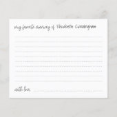 メモリお気に入りのーの葬儀モダン出席カード (裏面)