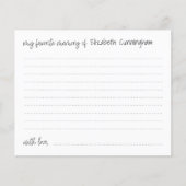 メモリお気に入りのーの葬儀モダン出席カード (正面)