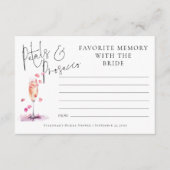 メモリお気に入りの花びらプロセッコブライダルシャワー カード (正面)