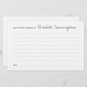 メモリお気に入りの葬儀モダン出席カード 便箋 (正面/裏面)