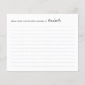 メモリお気に入りの葬式シンプル出席カード (裏面)