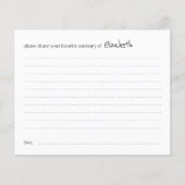 メモリお気に入りの葬式シンプル出席カード (正面)