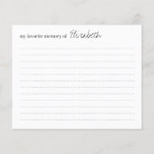 メモリお気に入りの葬式モダン出席カード (裏面)