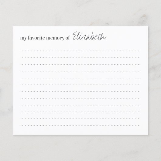 メモリお気に入りの葬式モダン出席カード (裏面)