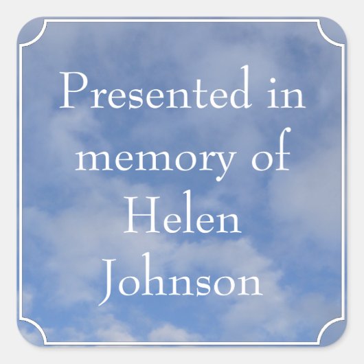 メモリに表示されるテンプレートスクエアステッカー スクエアシール (正面)