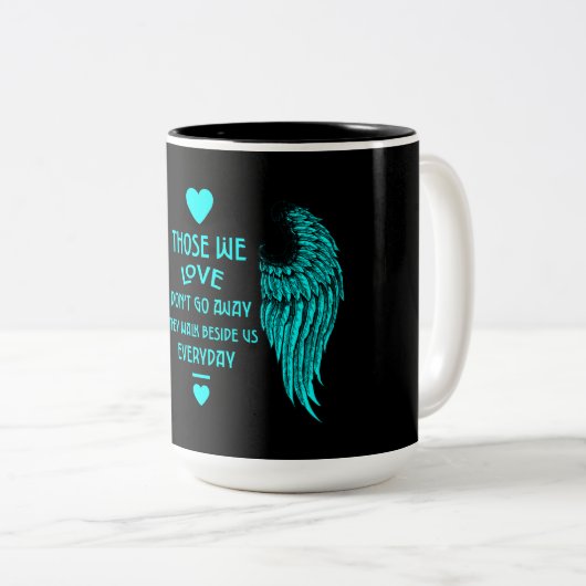 メモリの死別と損失の写真プリントカードWo ツートーンマグカップ (正面右)