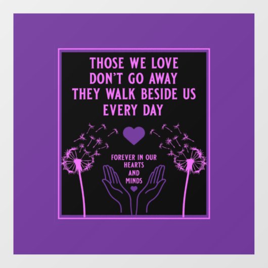 メモリの死別と損失写真プリント ウィンドウサイン (シート)