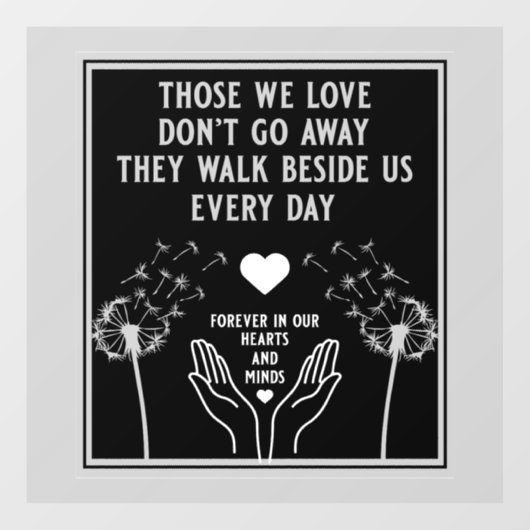 メモリの死別と損失写真プリント ウィンドウサイン (シート)