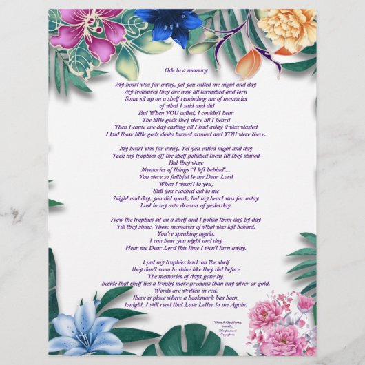 メモリの詩の紙にコードをパーソナライズされた追加 (裏面)