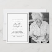メモリアクラシックルシンプルシエレガントック写真 招待状 (正面)