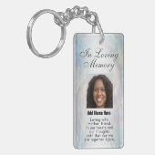 メモリアパーソナライズされたルエンジェルウィングスアッドフォト キーホルダー (正面左)