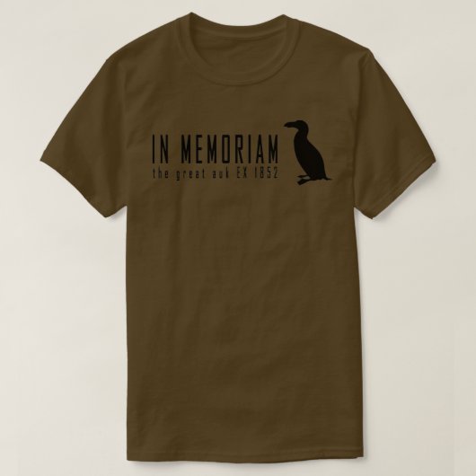メモリアム素晴らしブラックプリントの絶滅動物 Tシャツ (デザイン正面)