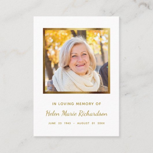 メモリアム通夜ビューカードによる追悼式 名刺 (正面)