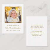 メモリアム通夜ビューカードによる追悼式 名刺 (正面/裏面)