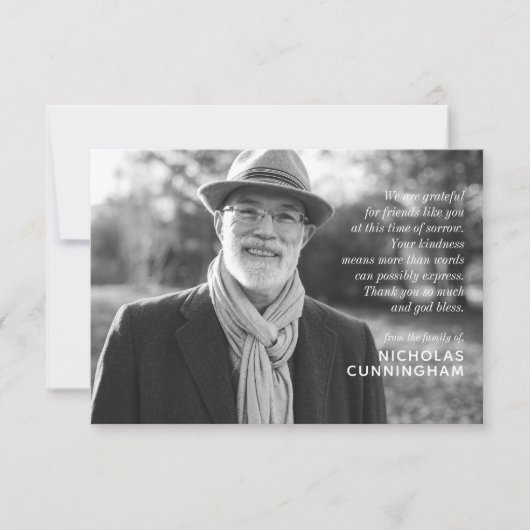 メモリアモダンカスタムルの写真とメッセージ ノートカード (正面)