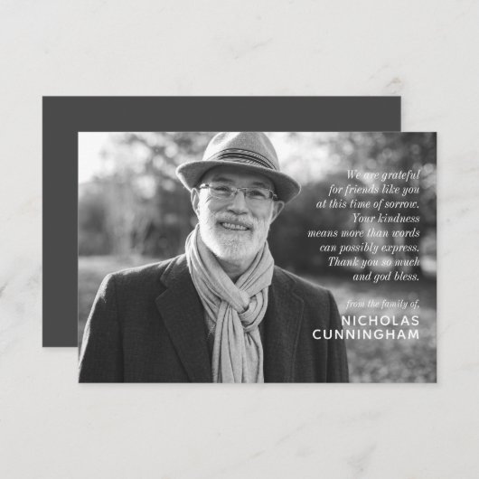 メモリアモダンカスタムルの写真とメッセージ ノートカード (正面/裏面)