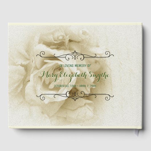 メモリアルあなたの写真を追加バタフライバラ真珠リブ ゲストブック (裏面)