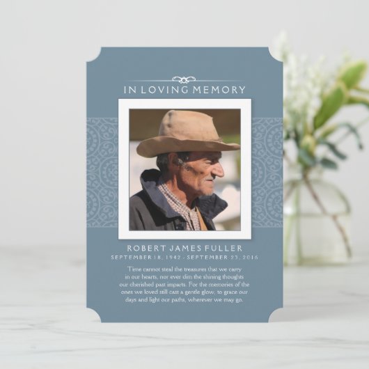 メモリアルありがとう王室の青い写真おそらく詩 サンキューカード (スタンド正面)