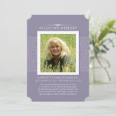 メモリアルありがとう薄紫紫の写真 案内状 (スタンド正面)