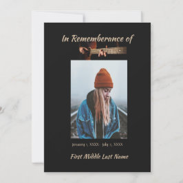 メモリアルお祝いのライフ招待状ミュージックギター 招待状