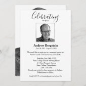 メモリアルお祝い縁どシルバー写真 招待状 (正面/裏面)