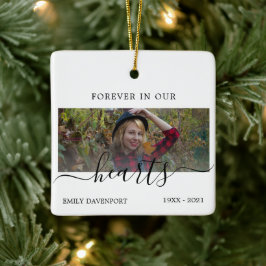 メモリアルのハートシンプルのエレガント写真 セラミックオーナメント