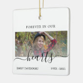 メモリアルのハートシンプルのエレガント写真 セラミックオーナメント (左)