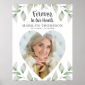 メモリアルのハート形の写真を永遠にハート ポスター (正面)